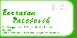 bertalan matejcsik business card